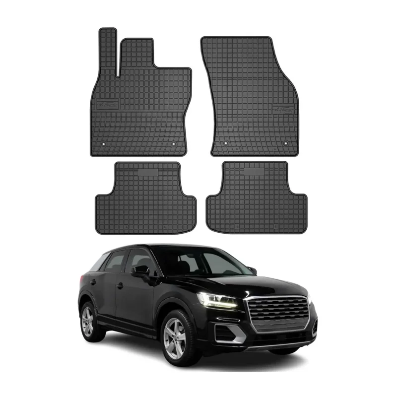 OMAC Gummi Fußmatten für Audi Q2 2017-2026 Automatten Gummi Schwarz 4tlg