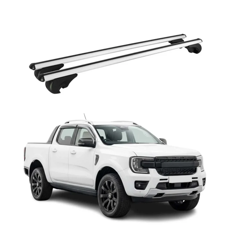 Dachträger Grundträger für Ford Ranger IV 2022-2026 TÜV Aluminium Silber 2tlg