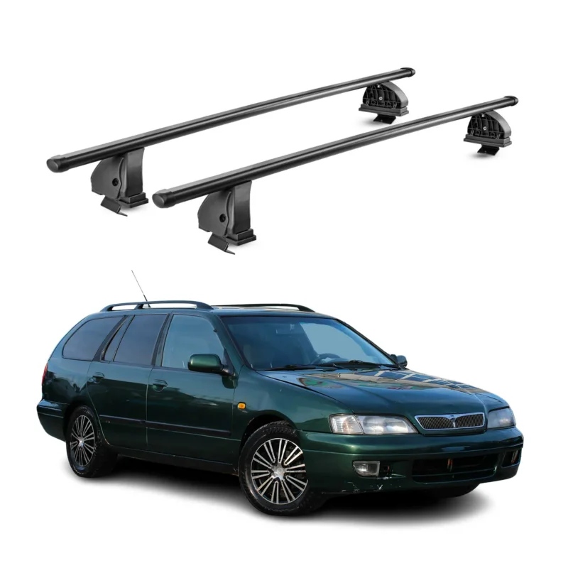 Stahl Dachträger für Nissan Primera I Schrägheck Kombi 1990-1996 TÜV 2x Schwarz