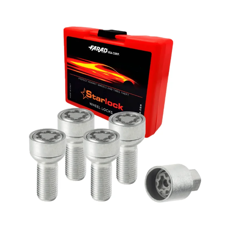 Radschloss Satz für Mercedes EQC/ EQA/ EQB/ EQS/ EQE ab 2019 Silber 4tlg M14X1.5