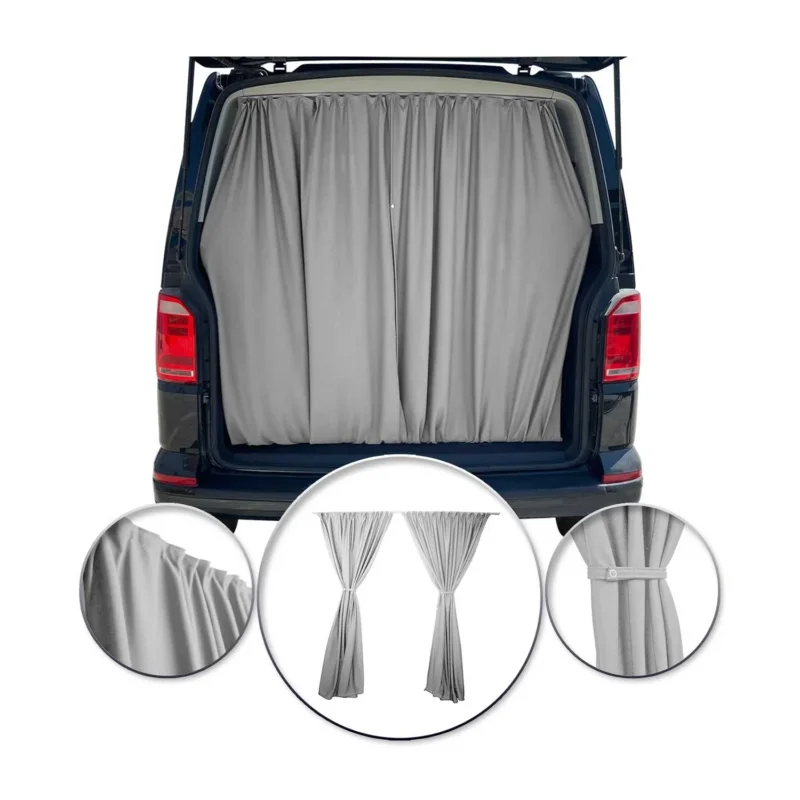 Maß Gardinen Sonnenschutz für VW T5 Transporter L1 L2 Heckklappe Vorhänge Grau