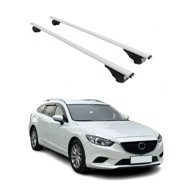 Dachträger Grundträger für Mazda6 Kombi 2012-2025 75kg Stahl Silber 2 tlg