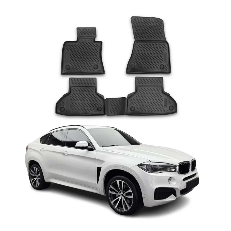 OMAC Gummimatten Fußmatten für BMW X6 F16 F86 2014-2019 TPE Automatte Schwarz 4x