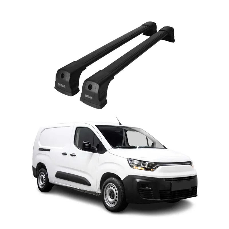 Dachträger Grundtäger für Fiat Doblo III 2022-2026 75kg Aluminium Schwarz 2 tlg