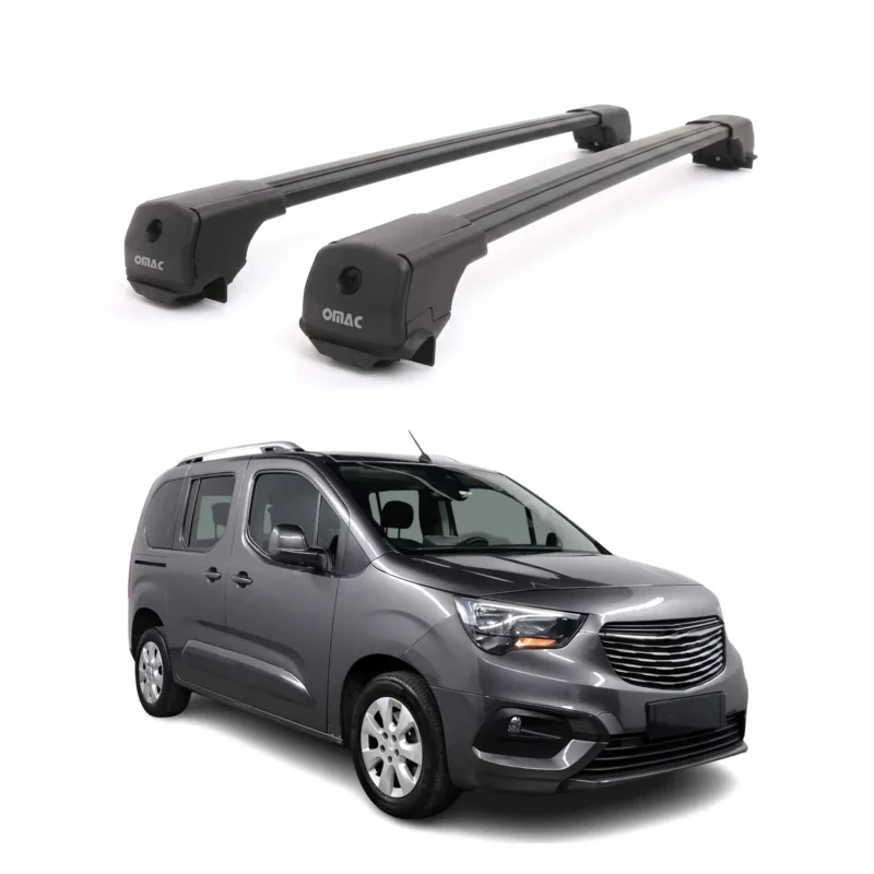 Dachträger Grundträger für Opel Combo E 2019-2026 Aluminium 75kg Schwarz 2tlg