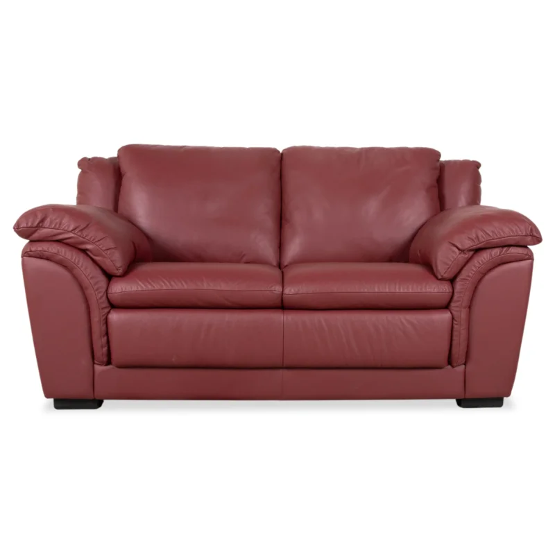 Natuzzi Leder Zweisitzer Rot Sofa Couch