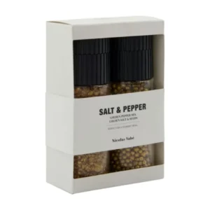 Nicolas Vahé Geschenkbox Golden Mix mit goldener Pfeffermischung und goldenem Salz-Saaten-Mix.