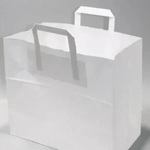 Paper Carrier Bags 32x22x25cm White Kraft 80 g/qm