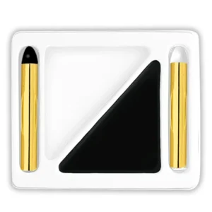 Palette maquillage noir et blanc pour adulte avec deux crayons dorés