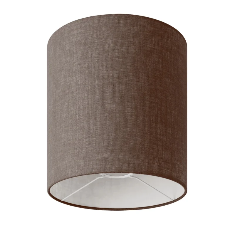 Paralume Cilindro M in tessuto con attacco E27 - Made in Italy - Camelot Marrone