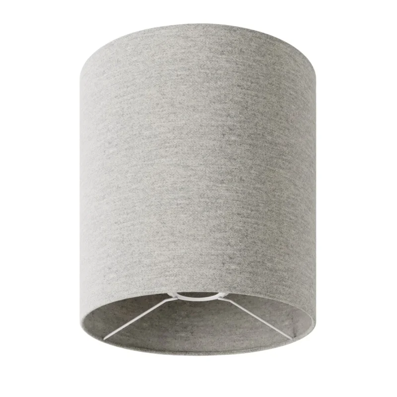 Paralume Cilindro M in tessuto con attacco E27 - Made in Italy - Lana Grigio Chiaro