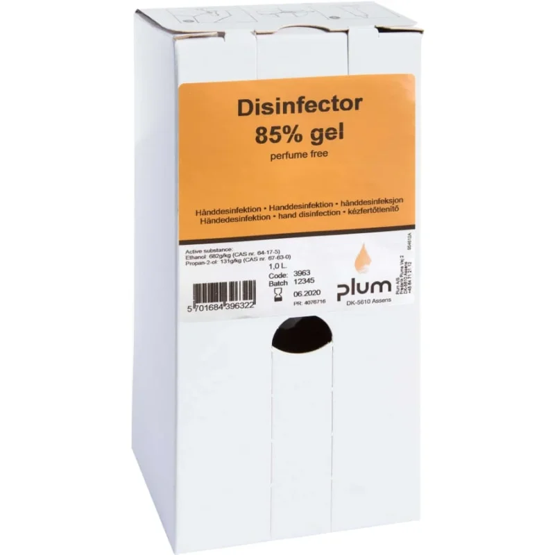 Plum Disinfector 85 % Händedesinfektionsgel 1 Liter (Bag in Box)