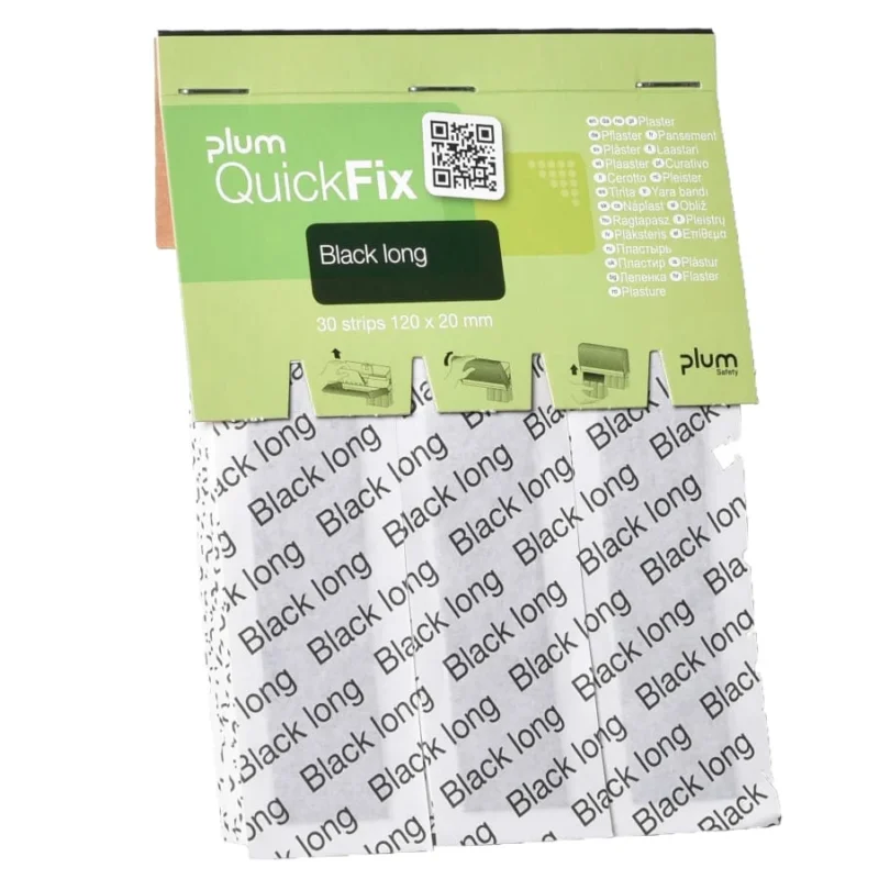 Plum QuickFix Black Long Pflaster, atmungsaktiv