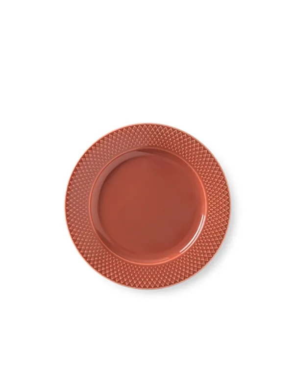 Rhombe Teller, terracotta Ø23 cm von Lyngby Porcelæn