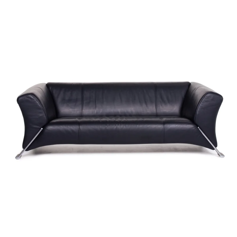 Rolf Benz 322 Leder Sofa Dunkelblau Blau Dreisitzer Couch #14173