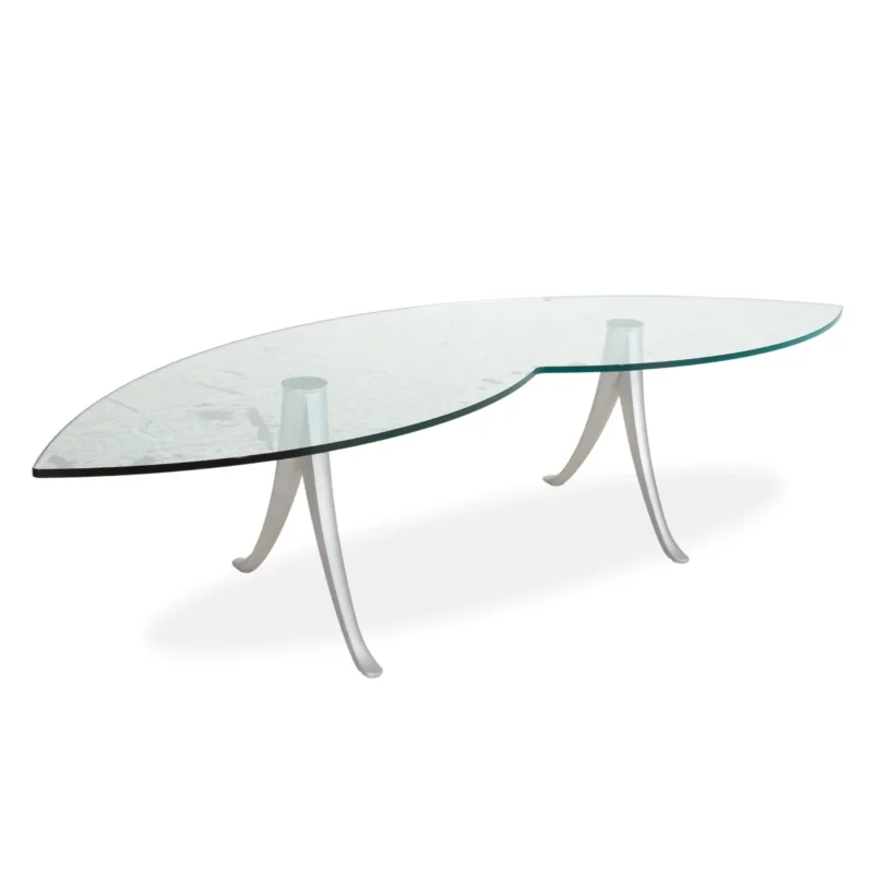 Rolf Benz 5021 Glas Couchtisch Aluminium Oval Rund