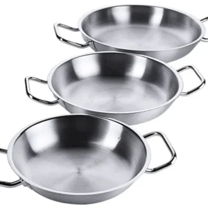 Edelstahl Bratpfanne mit zwei seitlichen Kaltgriffen & Schüttrand Ø 20-80cm - CPGASTRO
