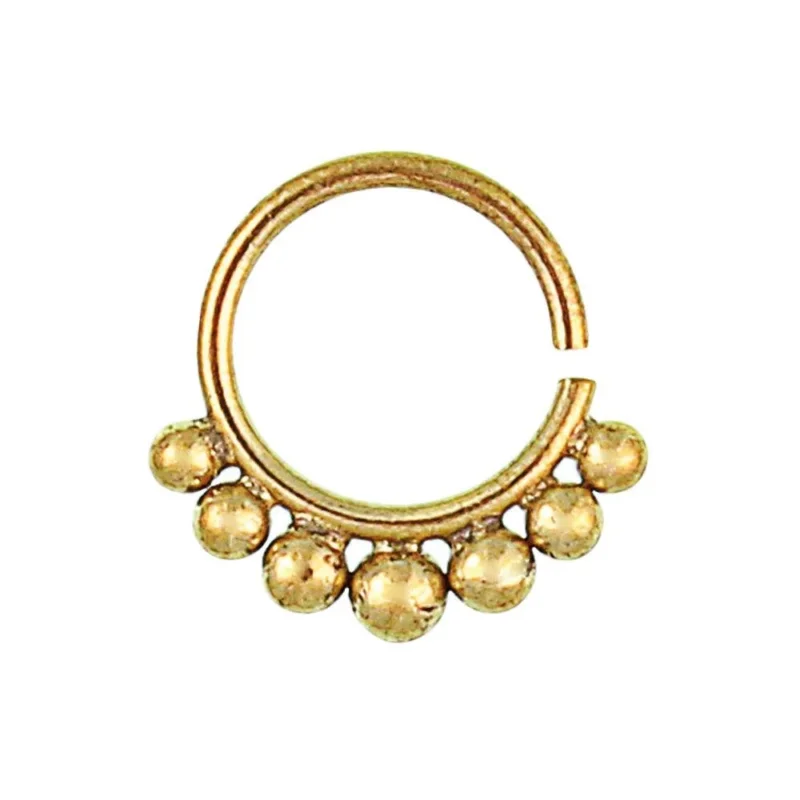 Septum Piercing Nasenringe Kugeln Messing Tribal goldfarben nickelfrei antik exotisch Ohrring - chic - net.de
