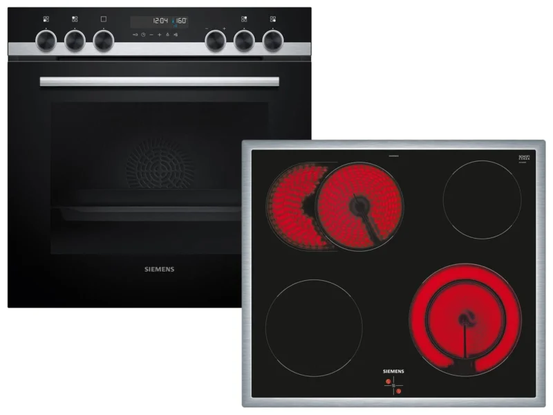 Siemens PQ521KA11 Set Pyrolyse Einbauherd HE578GBS3 Edelstahl + Glaskeramikkochfeld EA64RGNA1E