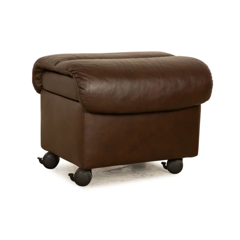 Stressless Eldorado Leder Hocker Braun manuelle Funktion Staufach