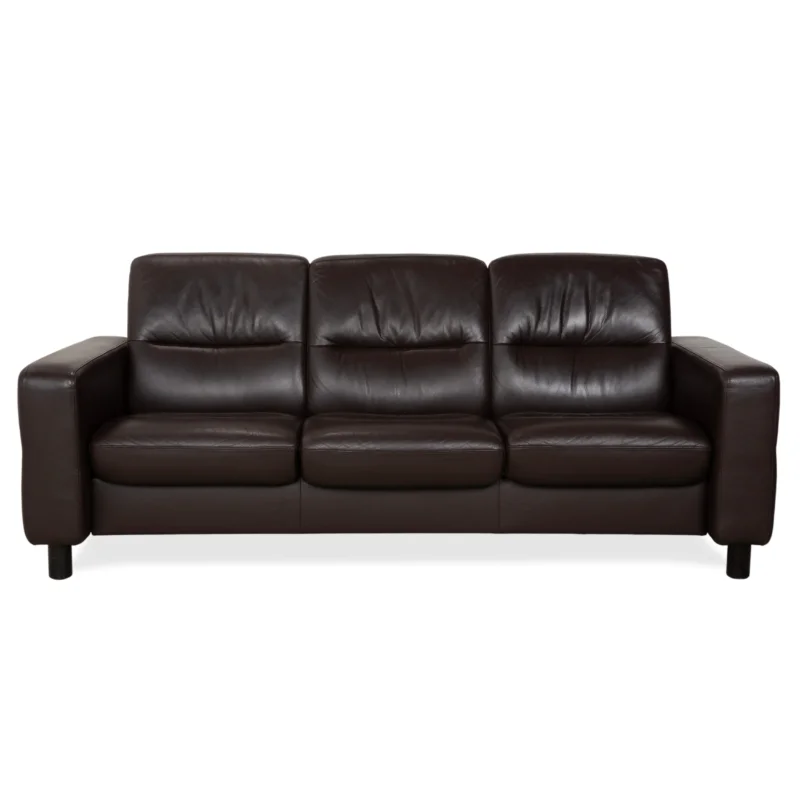 Stressless Wave Leder Dreisitzer Braun Espresso manuelle Funktion Sofa Couch