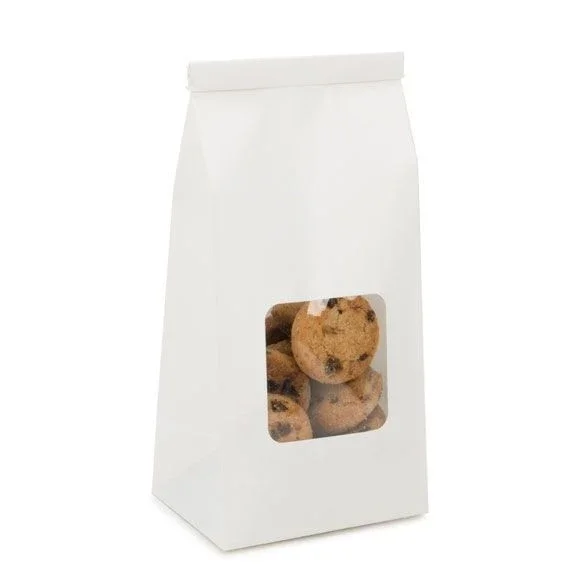 Kraft Bags White Reclosable 8.6x6.4x19.7cm