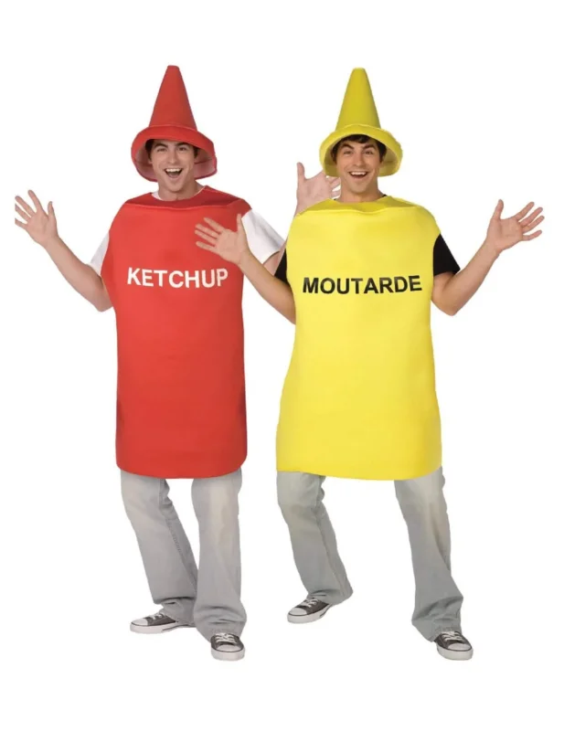 Senf-Ketchup Paarkostüm für Erwachsene