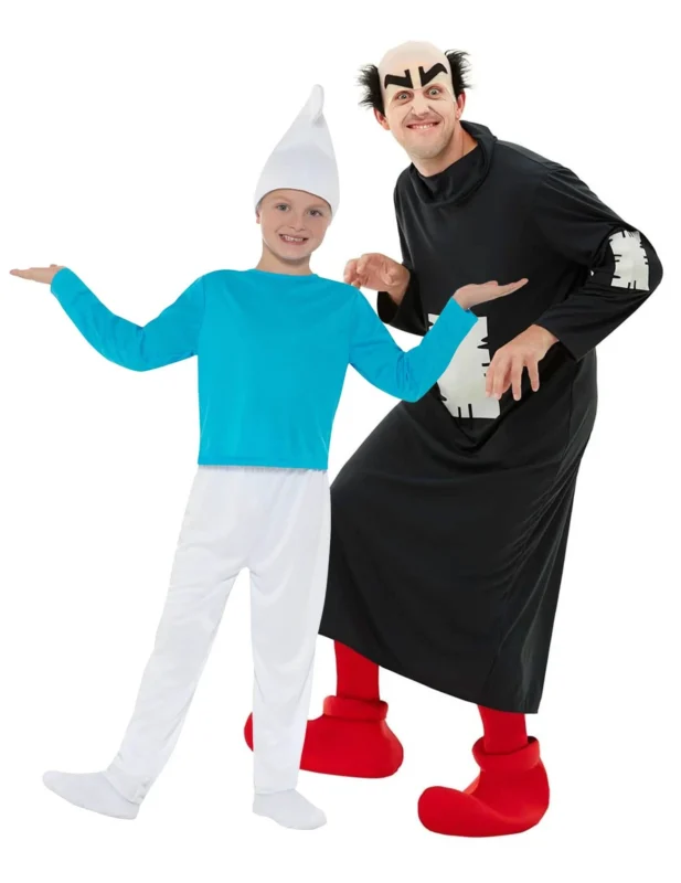 Paarkostüm Gargamel und Schlumpf Erwachsenen Kind Kostüm