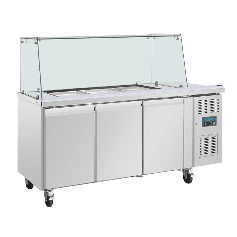 Polar Serie U Premium Dreitürige Saladette Thekenkühlschrank Polar Serie U