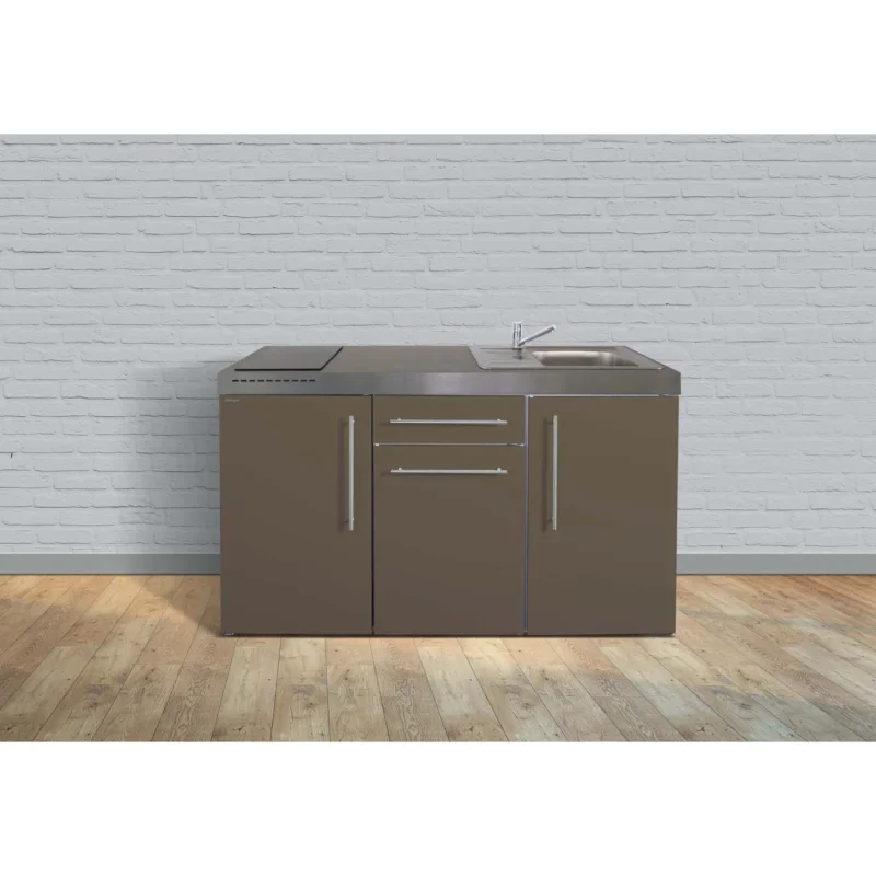 Stengel - Mini-Küche Miniküche Premiumline MPMM160KSGKFliBre2Sn Mokka metallic