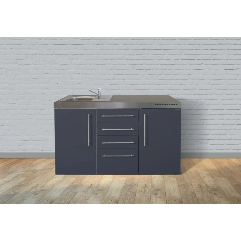 Stengel - Mini-Küche Miniküche Premiumline MPBSG150KSBOKSreBliS Schiefergrau