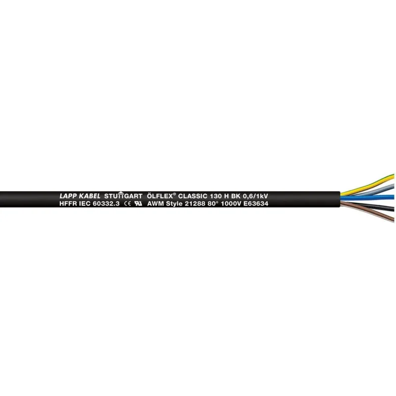 Lapp Kabel&Leitung - Energiekabel >= 1 kV, für ortsveränderlichen Einsatz ÖLFLEX CLASSIC 130 H BK 1123438 0,6/1 kV 4G6