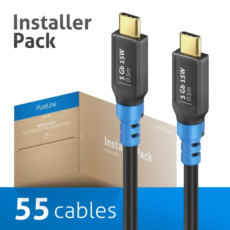 PureLink - PC-Kabel USB-C>C Kabel 0,5m FI-U400-005-PCK FlexInstall,VE 60Stk