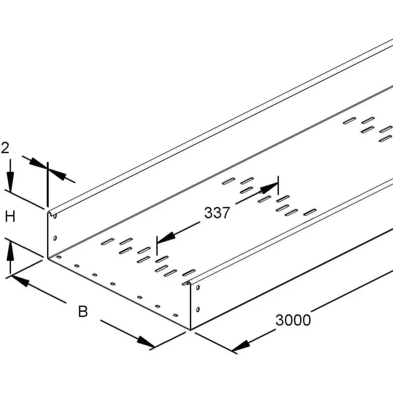 Niedax - Kabelrinne RSQLS 110.400 OV − 3 Meter