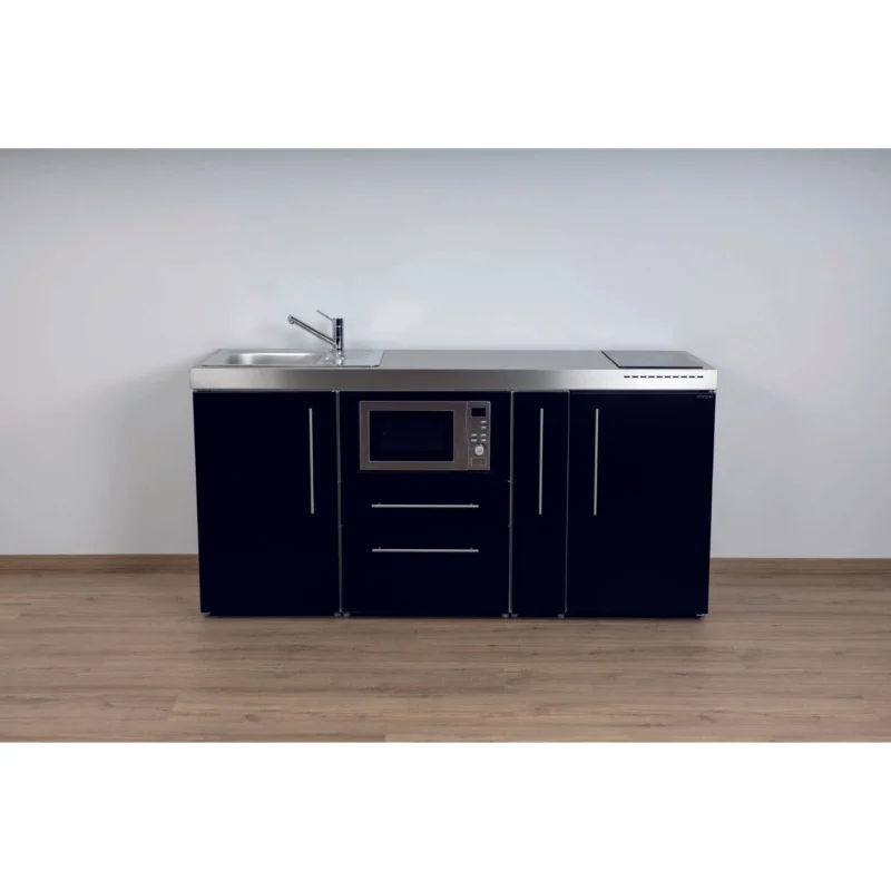 Stengel - Mini-Küche Miniküche Premiumline MPMSM180AMWIKFrBl2Sn Schwarz matt