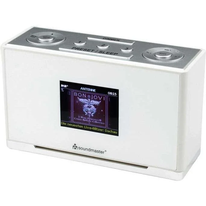 Soundmaster - Radio DAB+/UKW Uhrenradio UR240WE si-ws RDS,Farbdisplay − 2 Stück