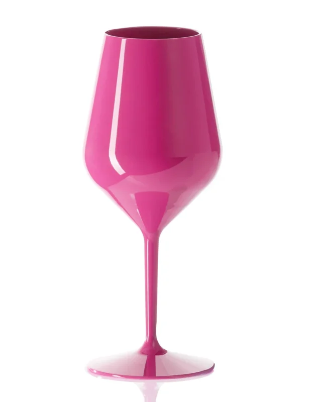 Fuchsiafarbenes Weinglas auf Fuß Kunststoff 47 cl