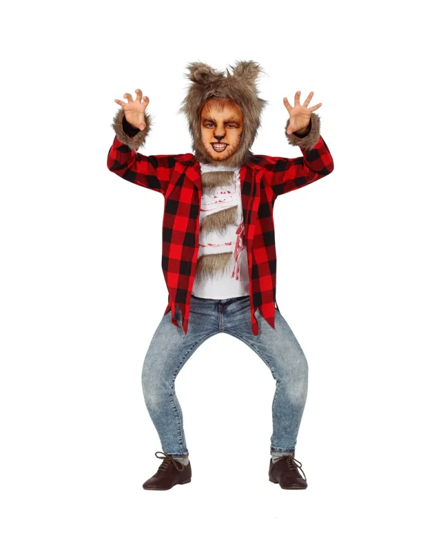 Wildes Werwolf Kinderkostüm mit Mütze