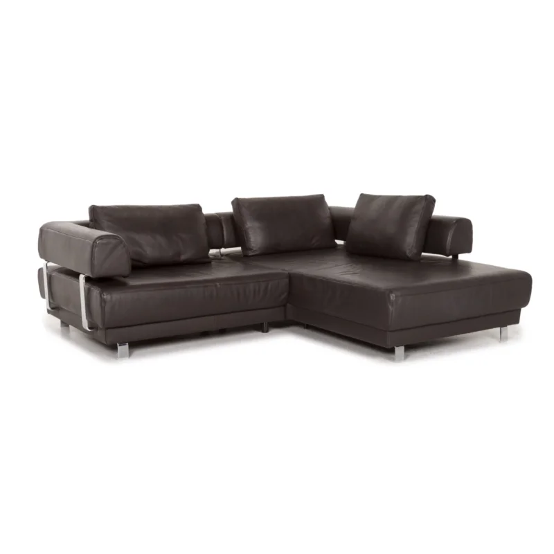 Ewald Schillig Brand Face Leder Ecksofa Braun Dunkelbraun Sofa Funktion Couch #12990