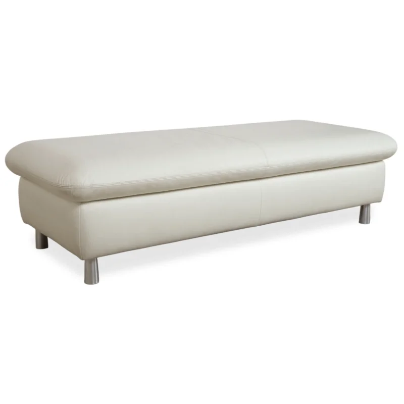 Willi Schillig Loop Leder Hocker Creme manuelle Funktion Stauraum